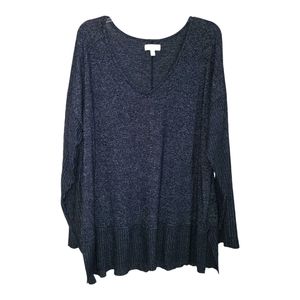 Per Se Blue V Neck Sweater Sz 1X